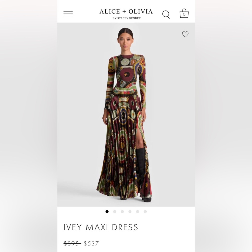 Alice + Olivia Multicolor Abstract Maxi Dress (never worn)